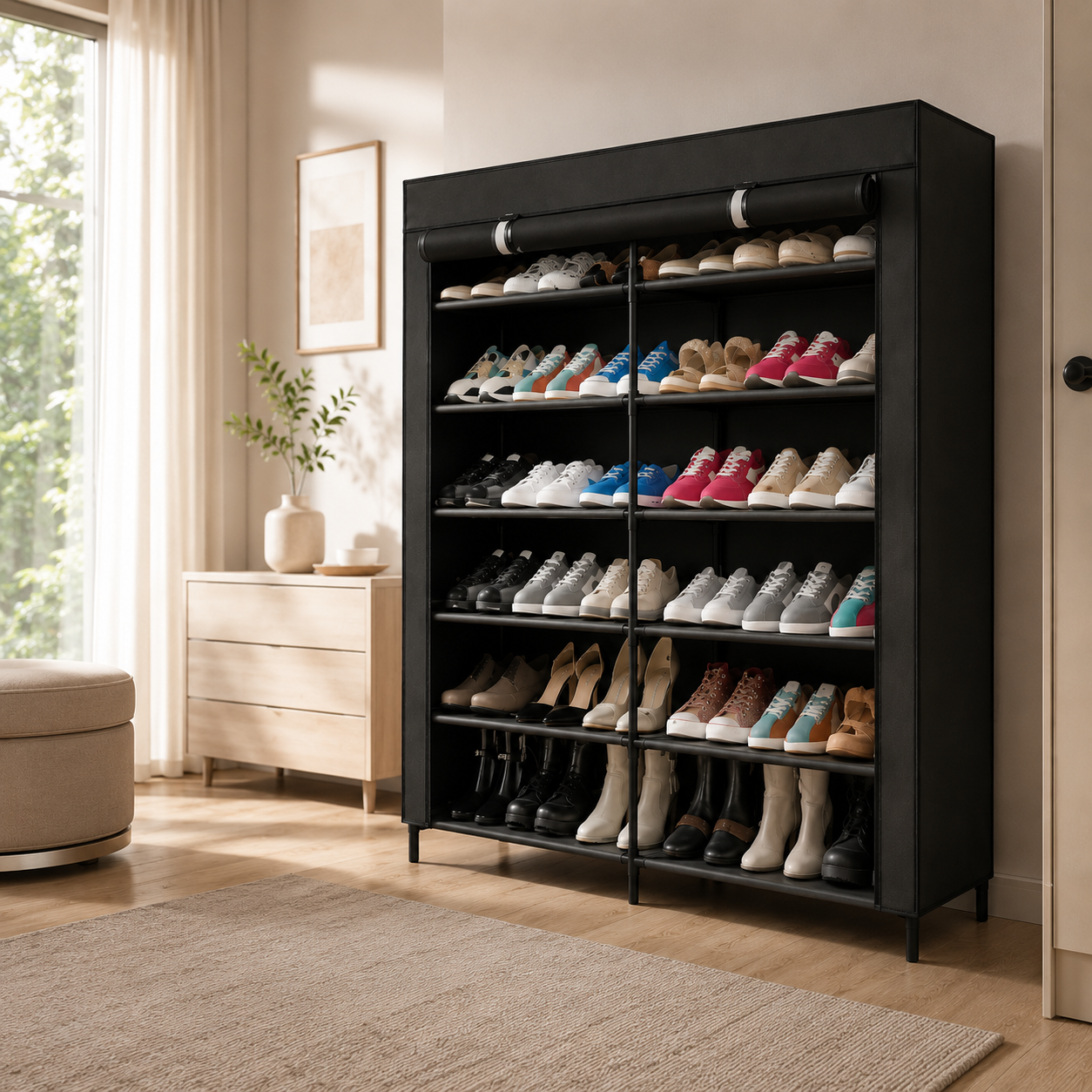 Zapatero Organizador Doble de Tela – Gran Capacidad y Máximo Orden 👟✨