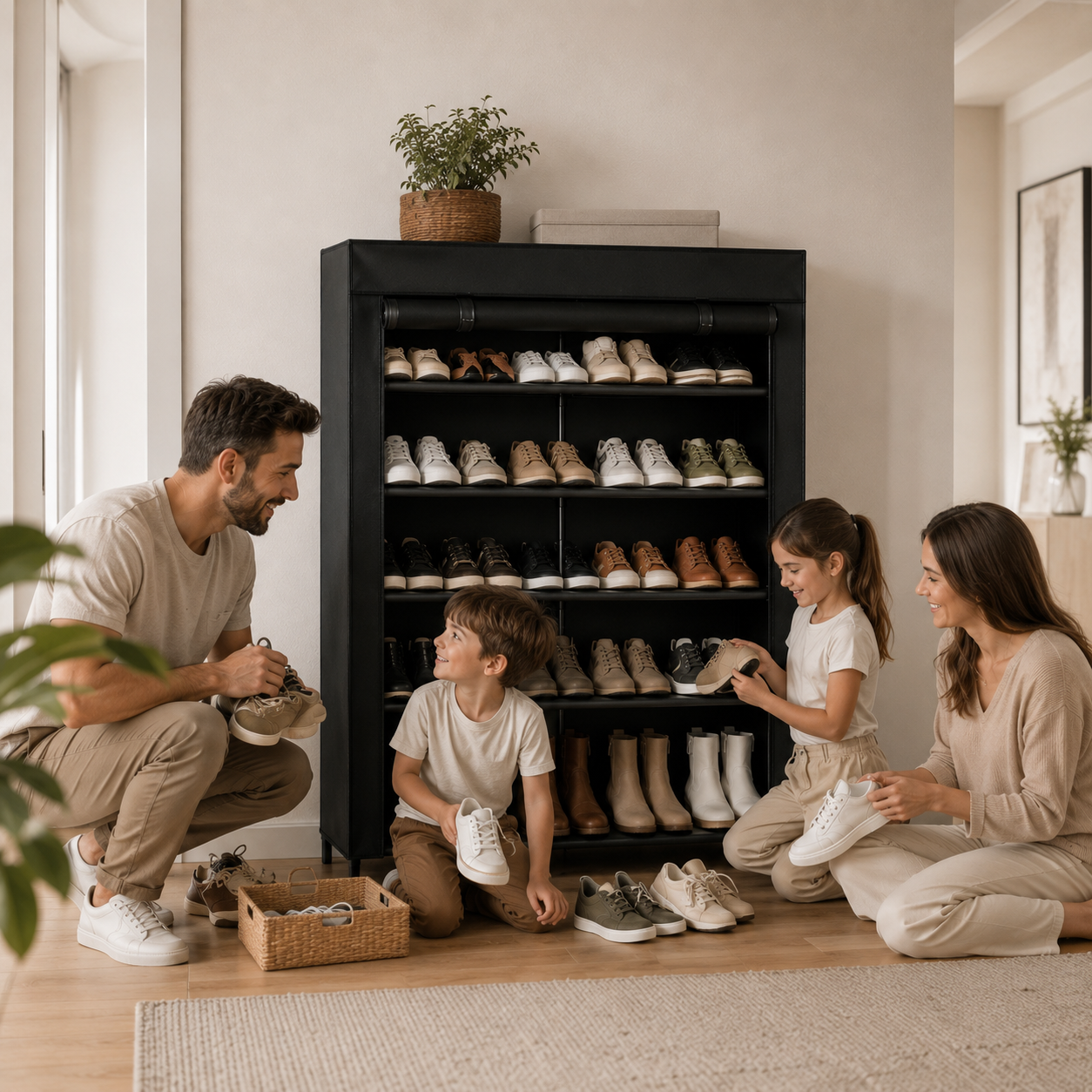 Zapatero Organizador Doble de Tela – Gran Capacidad y Máximo Orden 👟✨