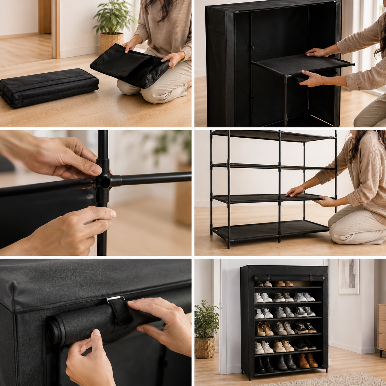 Zapatero Organizador Doble de Tela – Gran Capacidad y Máximo Orden 👟✨