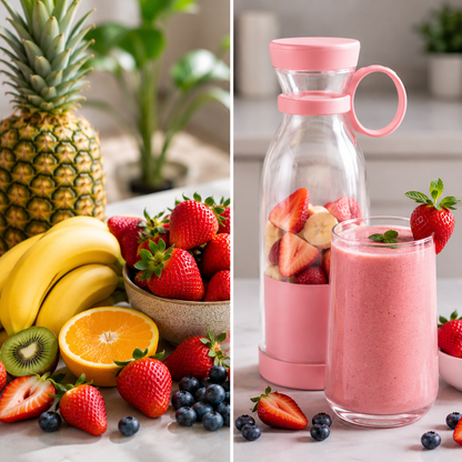Mini Licuadora Portátil Recargable – Batidos Frescos Donde Quieras 🍓🥤
